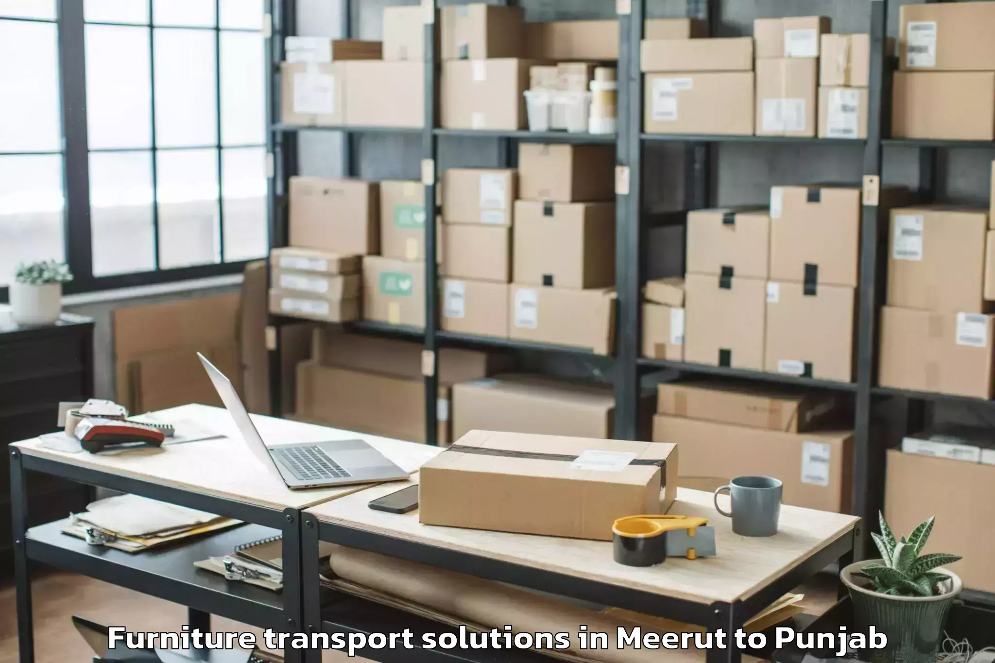 Meerut to Muktsar Furniture Transport Solutions Booking